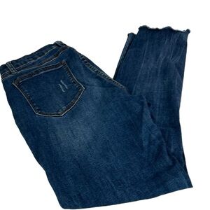 Reaction Kenneth Cole Kate Skinny Distressed Raw edge Washed Blue Jeans SZ 8/29
